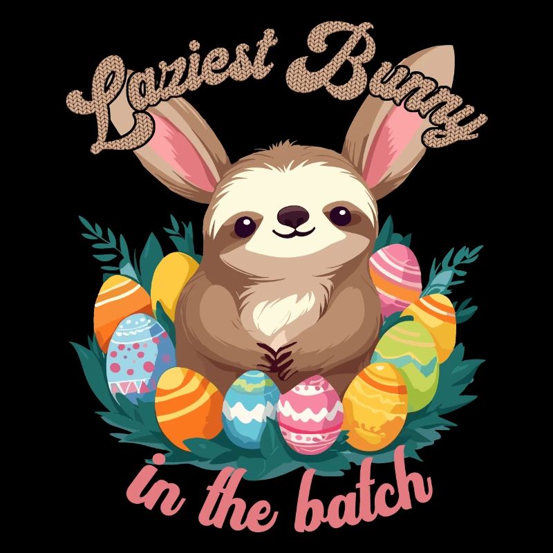 Funny Saying Sloth Easter Bunny Sweet Easter