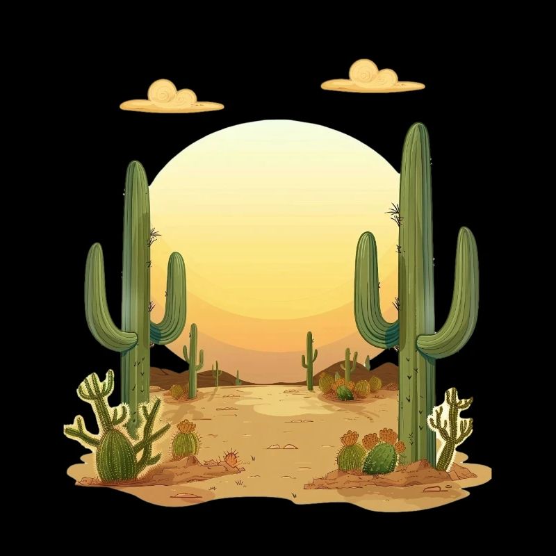 Desert landscape at sunset