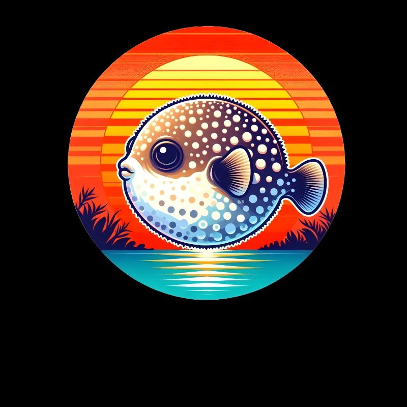 Puffer fish at sunset