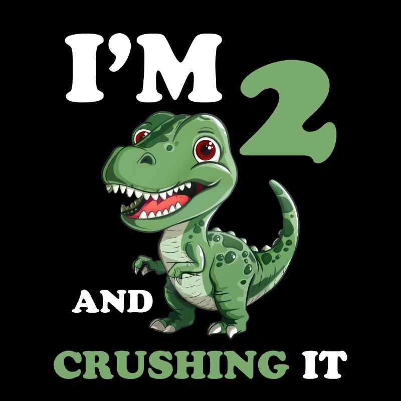 2nd Birthday 2 Years Old Boy Dino Dinosaur