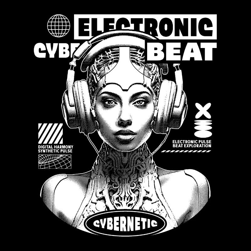 Futuristic Sci-Fi Shirt with Electro Beat