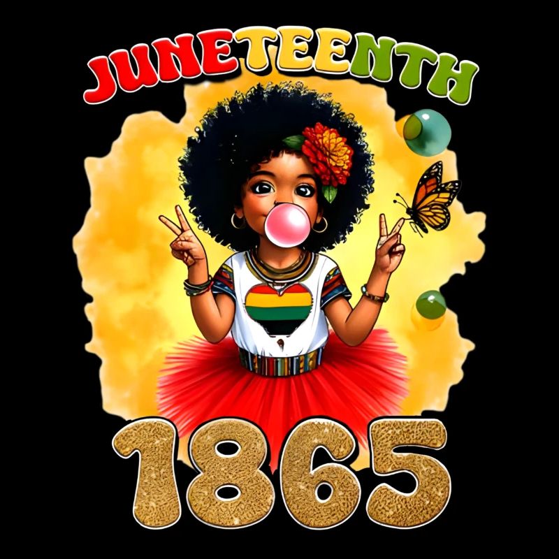 Juneteenth feiert 1865 süßes schwarzes Mädchen
