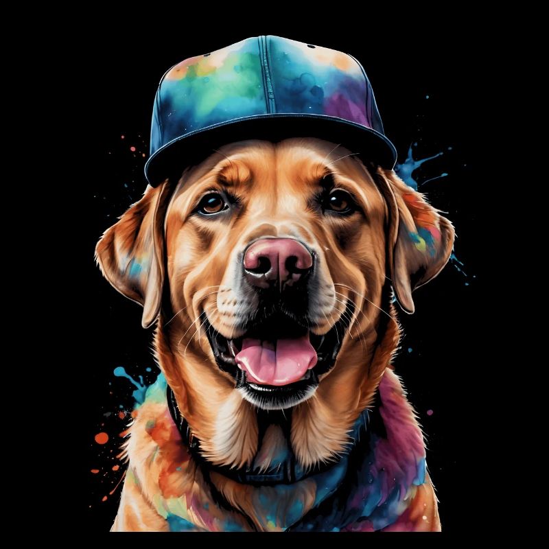Labrador Retriever Snapback Cap Dog Design Print