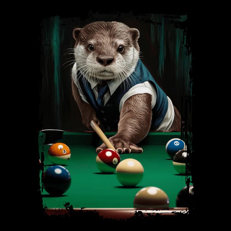 Otter spielt Billard Geschenk