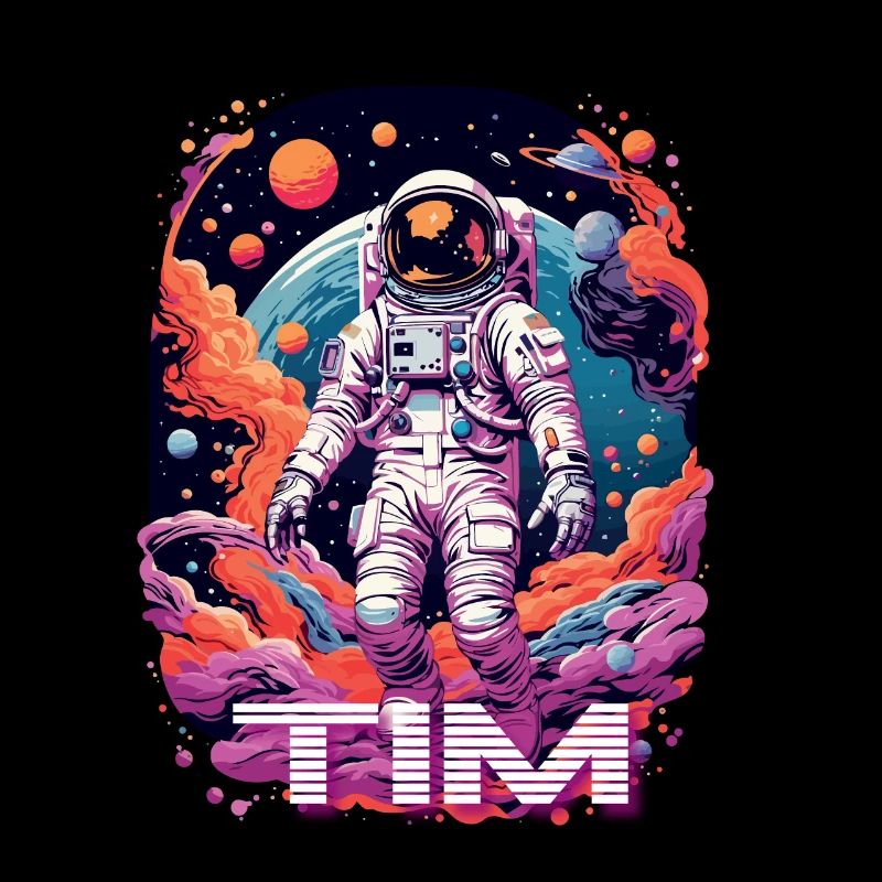 TIM - Beau prénom de garçon avec astronaute cool