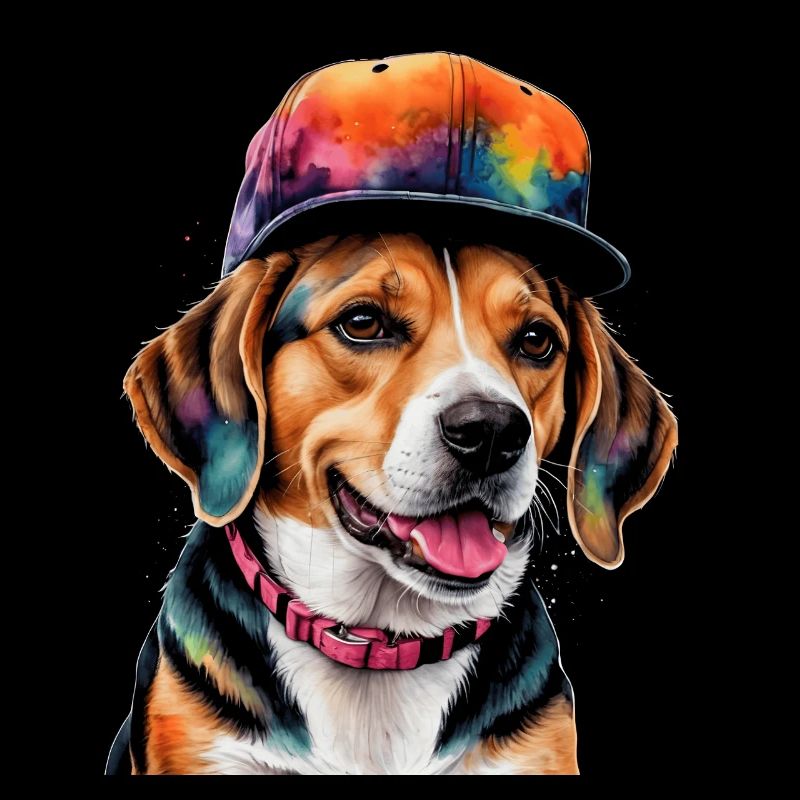 Beagle Snapback Cap Hund Lustig Tier Design Print