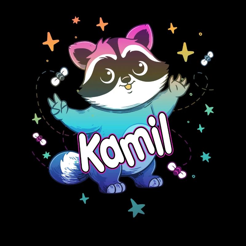 KAMIL - Beau nom de garçon avec un raton laveur mignon