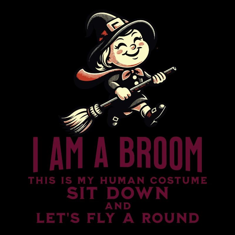 Lustiger Halloween Spruch Bin Ein Besen Hexe