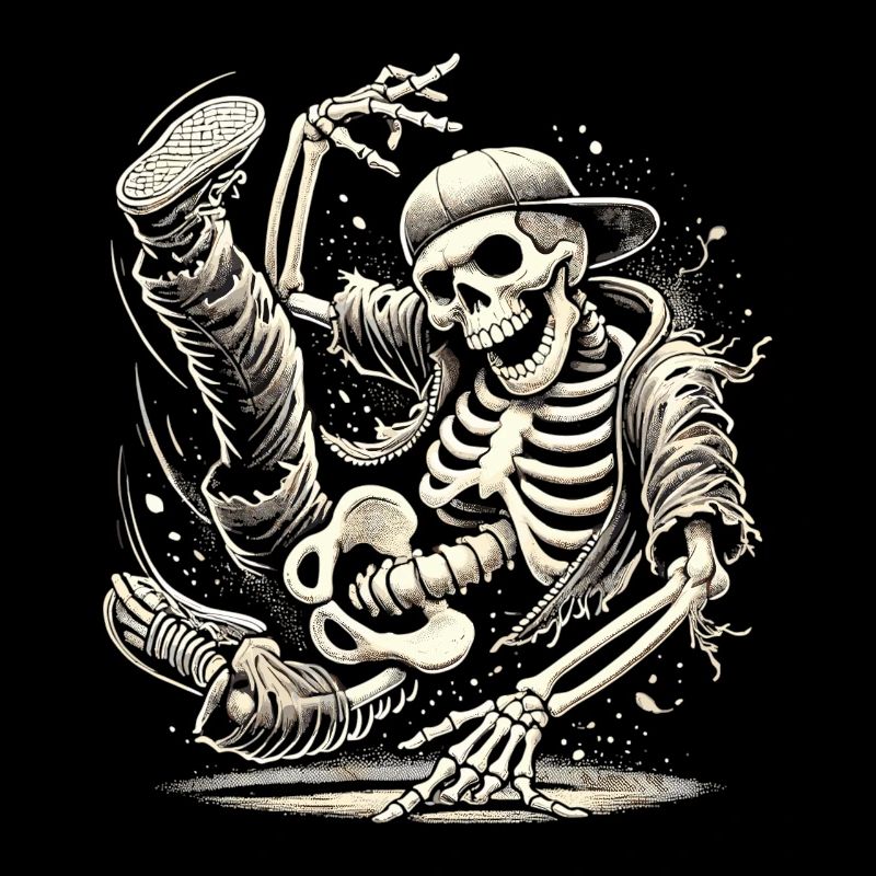Danseuse squelette dans le style d’Halloween