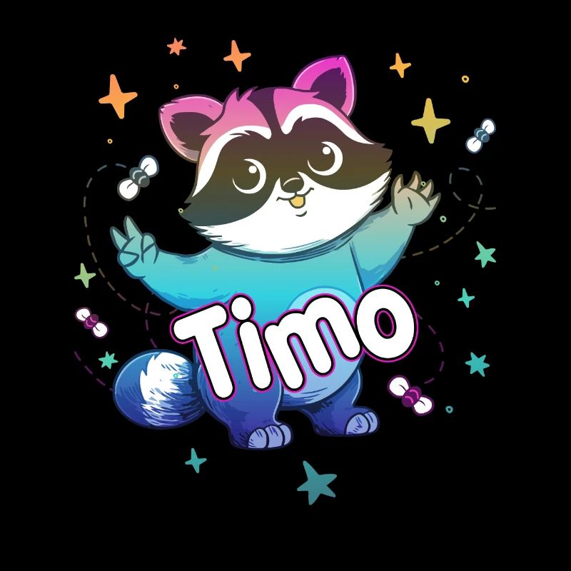 TIMO - Beau nom de garçon avec un raton laveur mignon