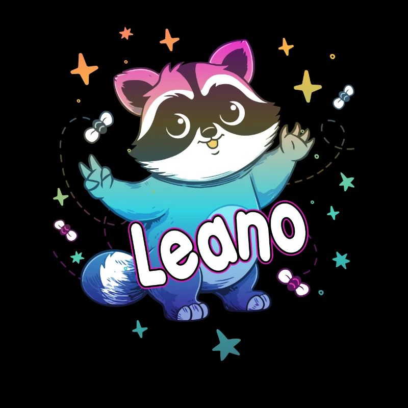 LEANO - Beau nom de garçon avec un raton laveur mignon