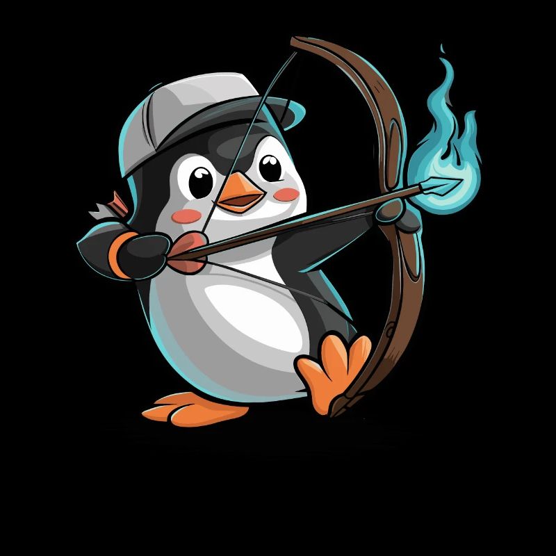 Pinguin Mit Pfeil Und Bogen