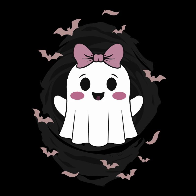 Cute Ghost with Bats