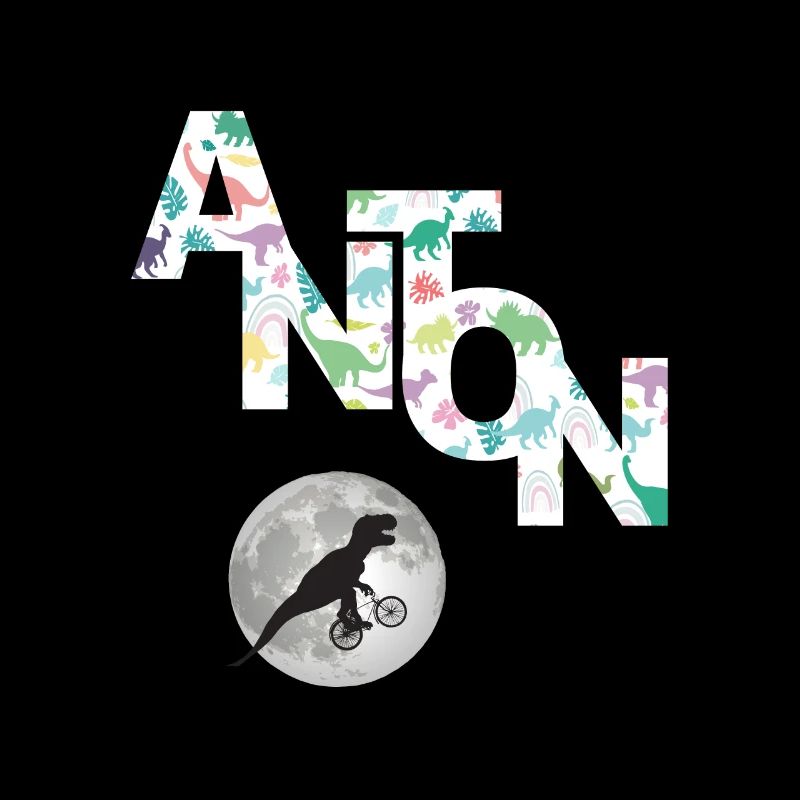 ANTON - Beautiful boy name with dinosaur