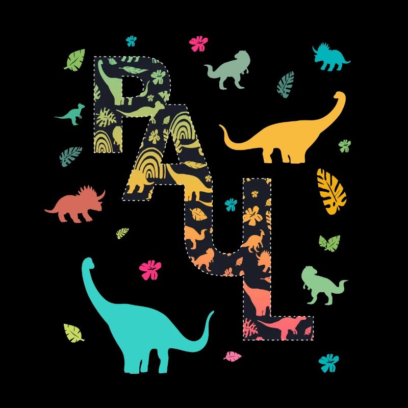 PAUL - Beautiful boy name with dinosaur