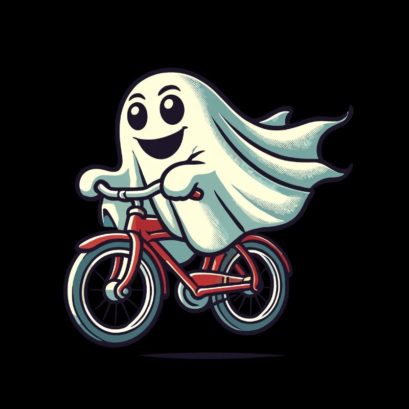 Bicycle Riding Ghost Funny Ghost
