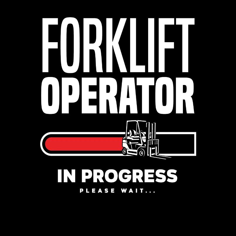 Gabelstaplerfahrer Fortschritt Bitte Warten