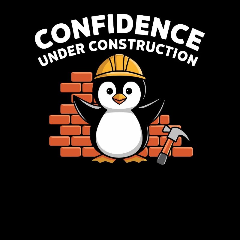 Confidence Under Construction Pinguin Baustelle