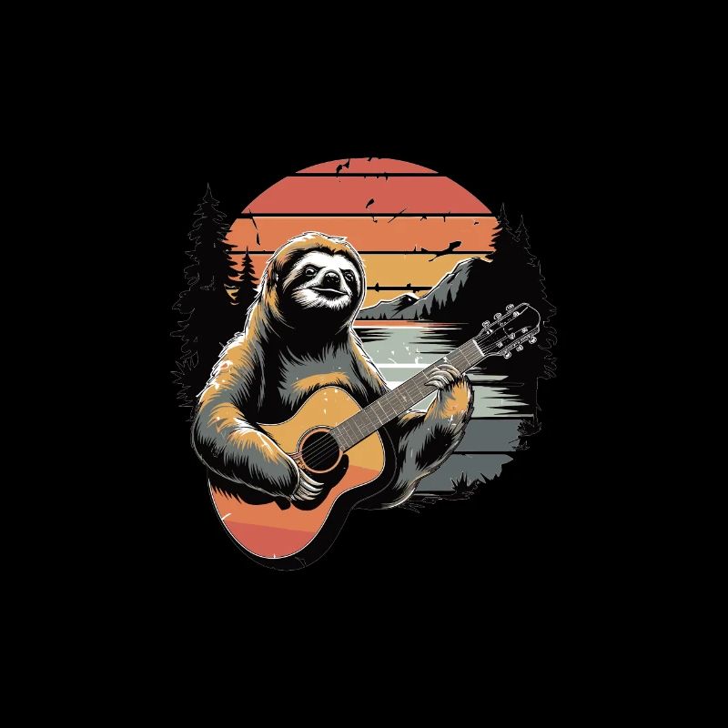 Sloth with guitar