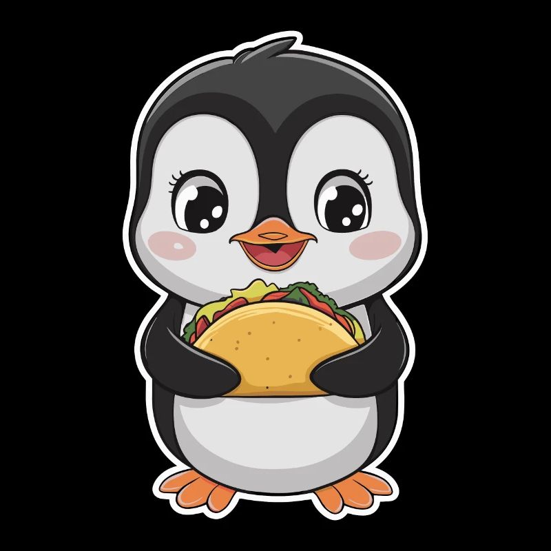 Pingouin mignon avec taco