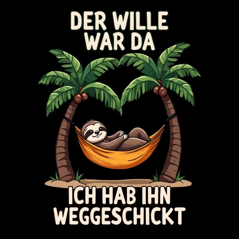 Faultier Spruch Langschläfer Statement Müde Büro