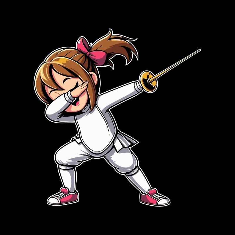 Doublage Fille Escrimeur Clôture Épée Épée Épée Escrime