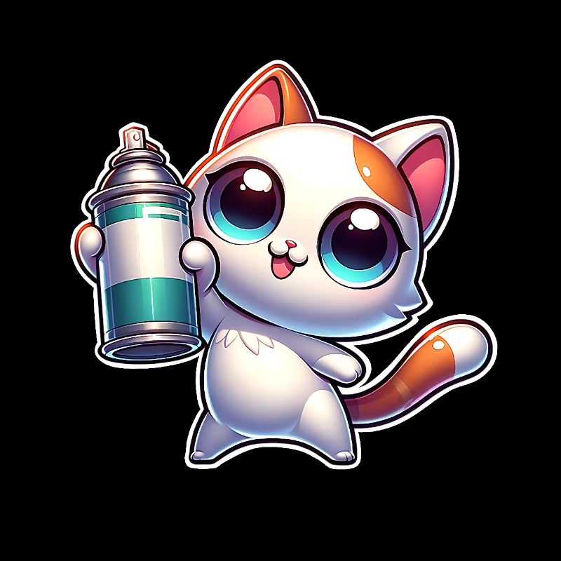 Cat Spray Can Graffiti