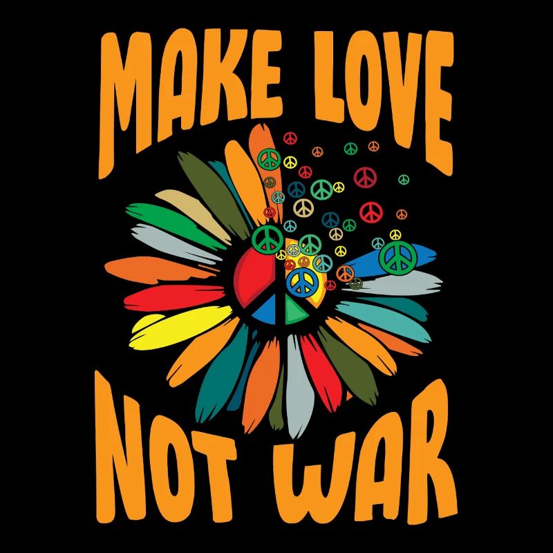 Make Love Not War Flower Power Hippie