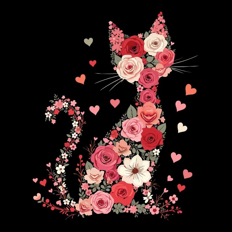 Fleurs chat pour les propriétaires de chats et la Saint-Valentin