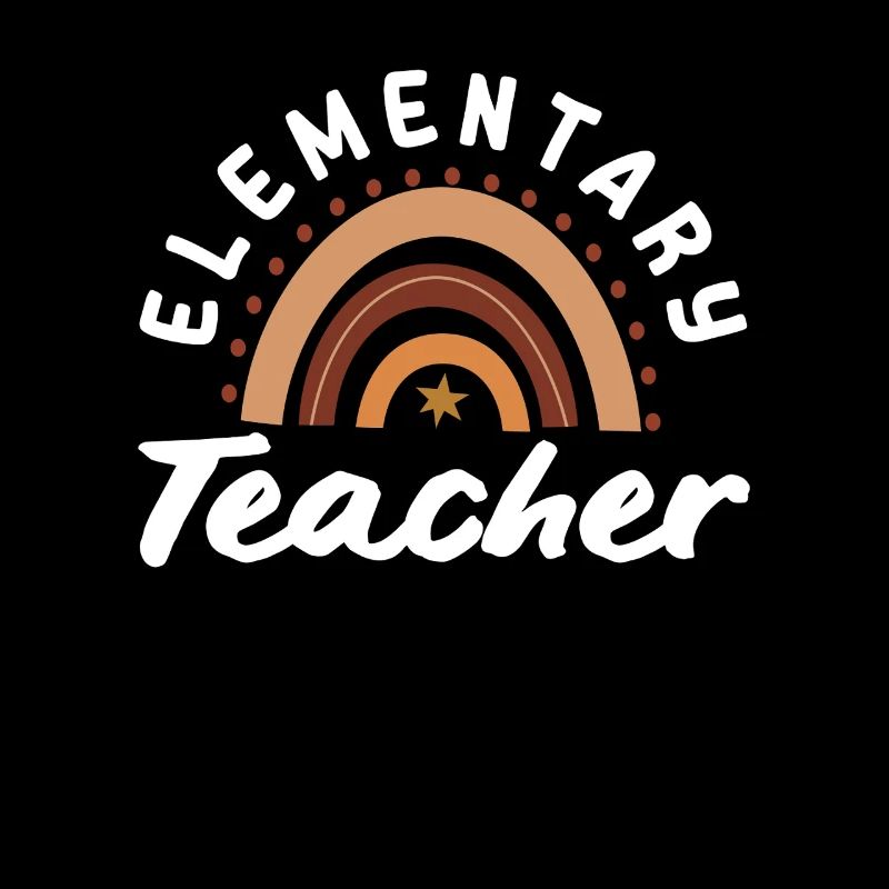 Elementary school teacher retro rainbow design
