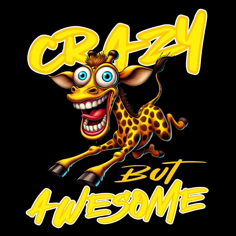 Crazy but Awesome Giraffe Comic Style