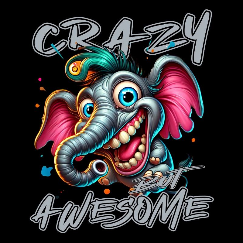 Crazy but Awesome Elefant Comic Stil