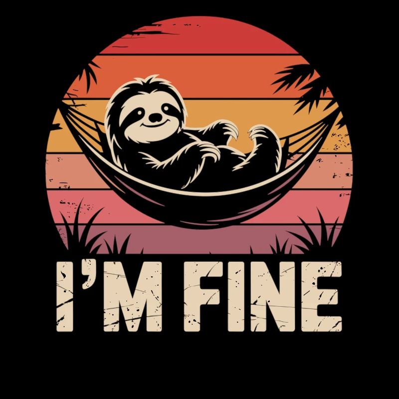 I'm Fine Sloth - Lazy, Peaceful, Done