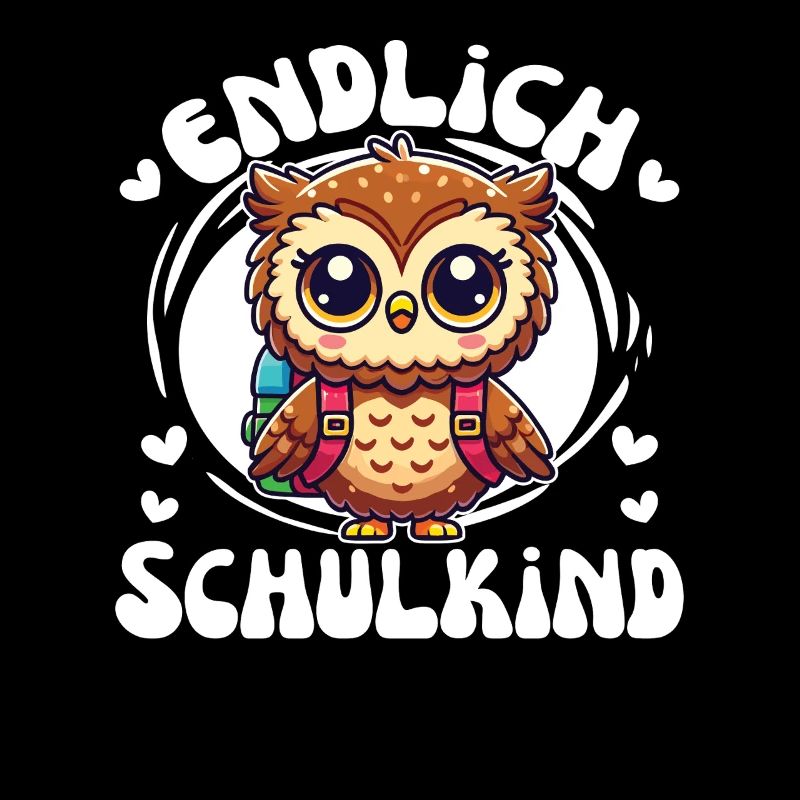 Endlich Schulkind süßer Eule zur Einschulung