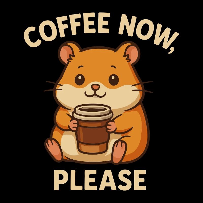 Café maintenant s’il vous plaît hamster mignon