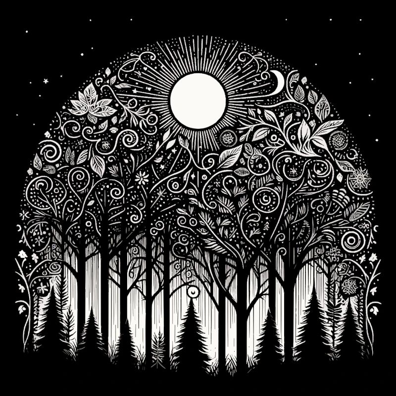 Complexe Forêt Motif Forêt Silhouette