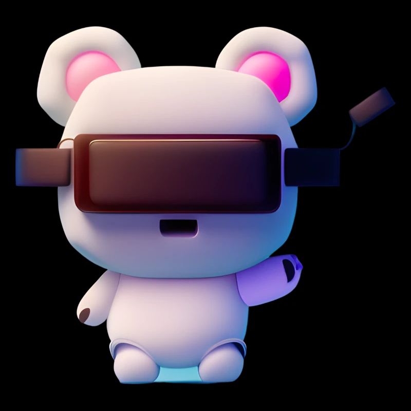 Bär mit Virtual Reality Headset