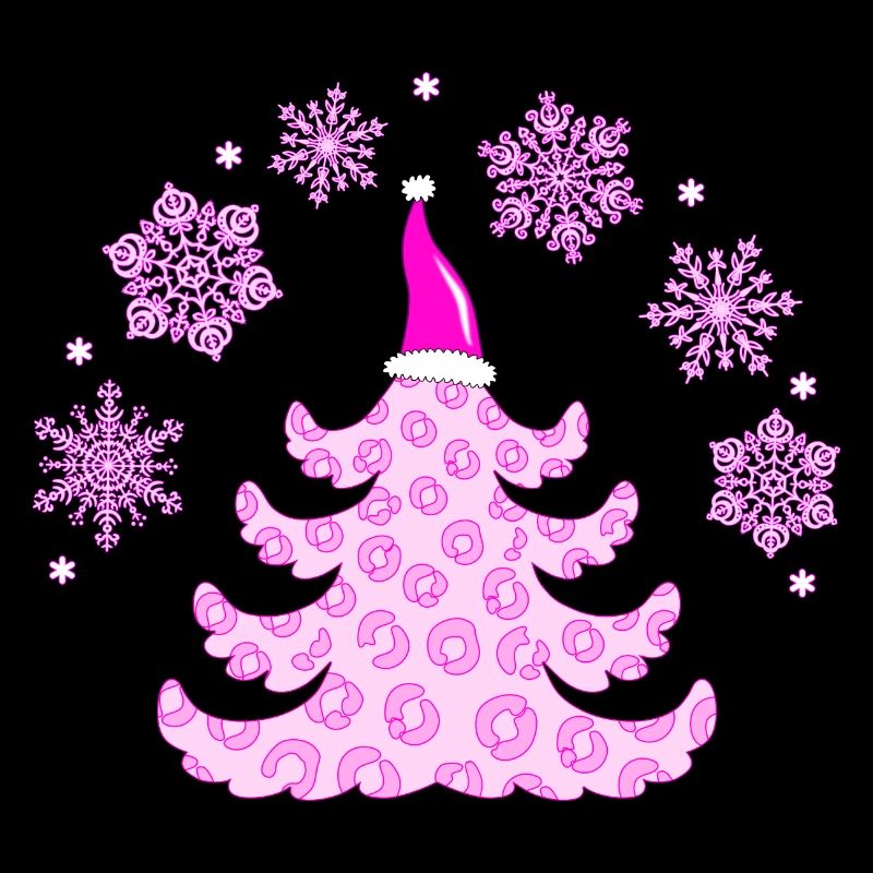Fir tree in leopard print with Santa hat