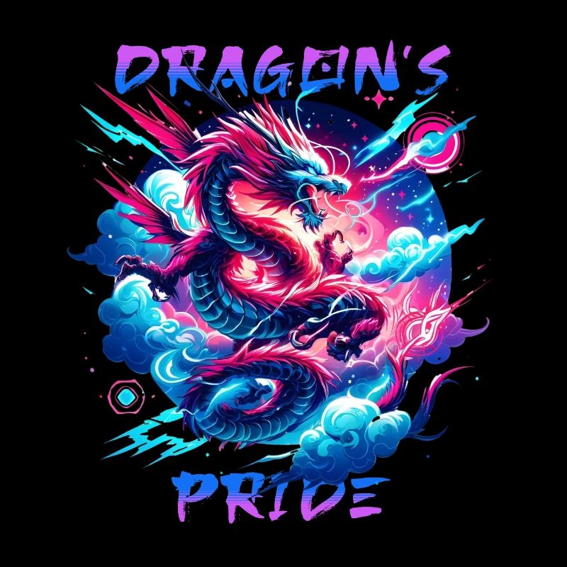 Dragon pride in neon light