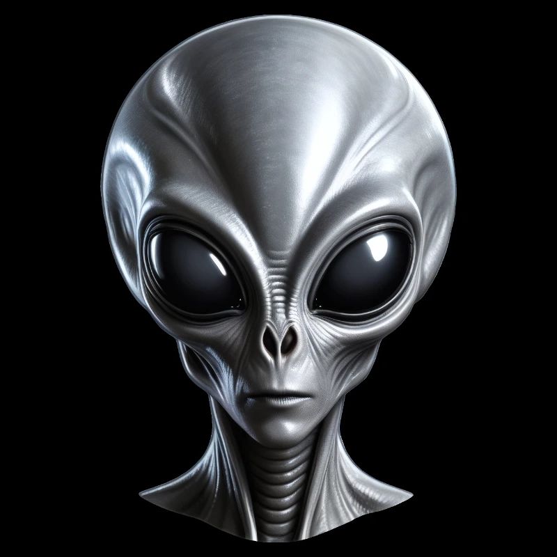 Echtes graues Alien mit großem Kopf