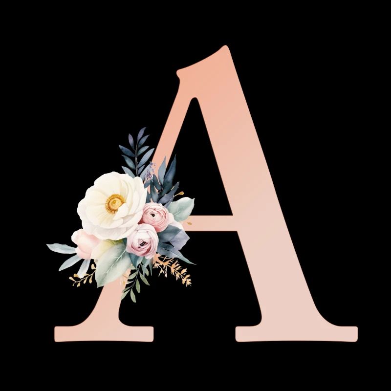 A Monogram, Floral, Boho