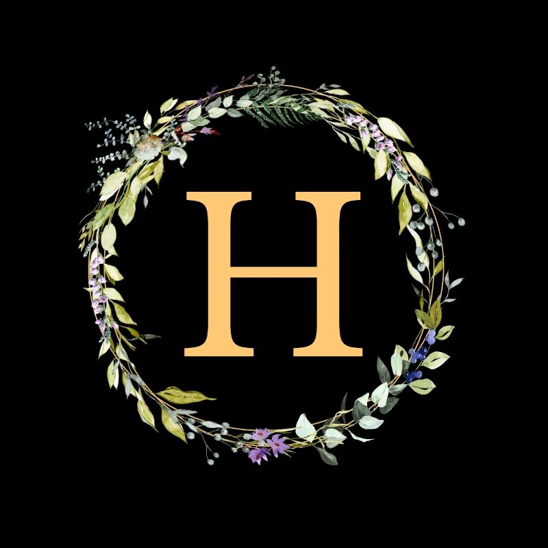 H Monogram Eucalyptus Wreath