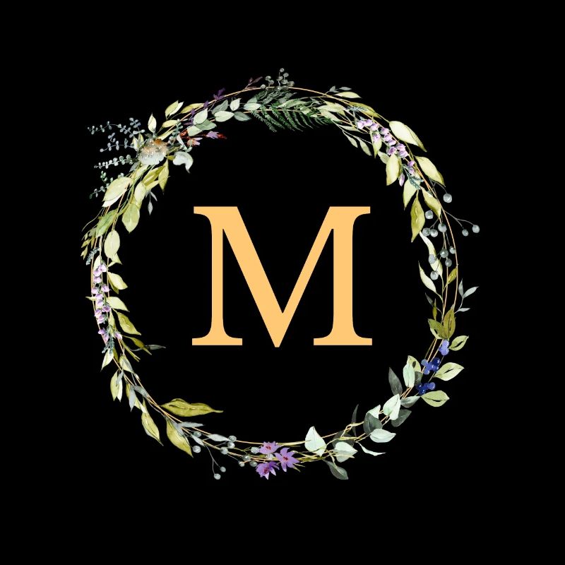 M Monogram Eucalyptus Wreath