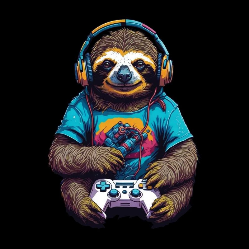 Retro Controller Gaming Faultier Nerd Design