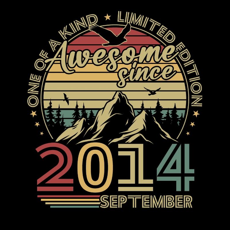 Vintage September 2014 Retro Birthday Gift