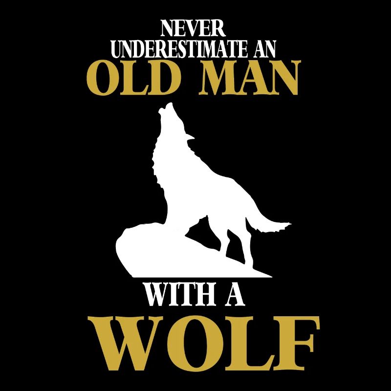 Wolf with old man full moon Wolf pack