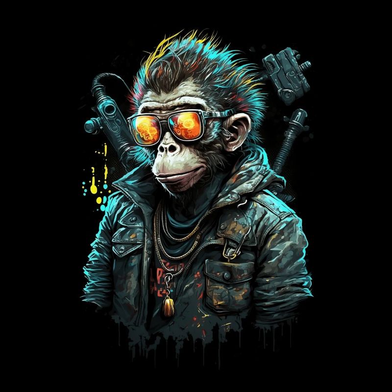 Punk Monkey With Sunglasses