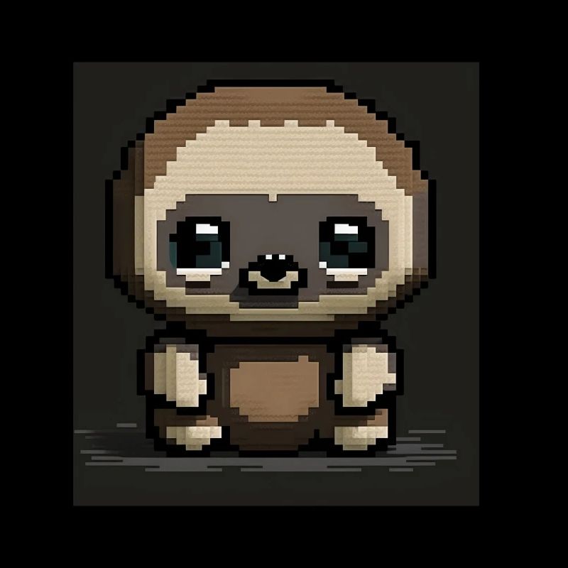 Pixel Art Chibi Sloth