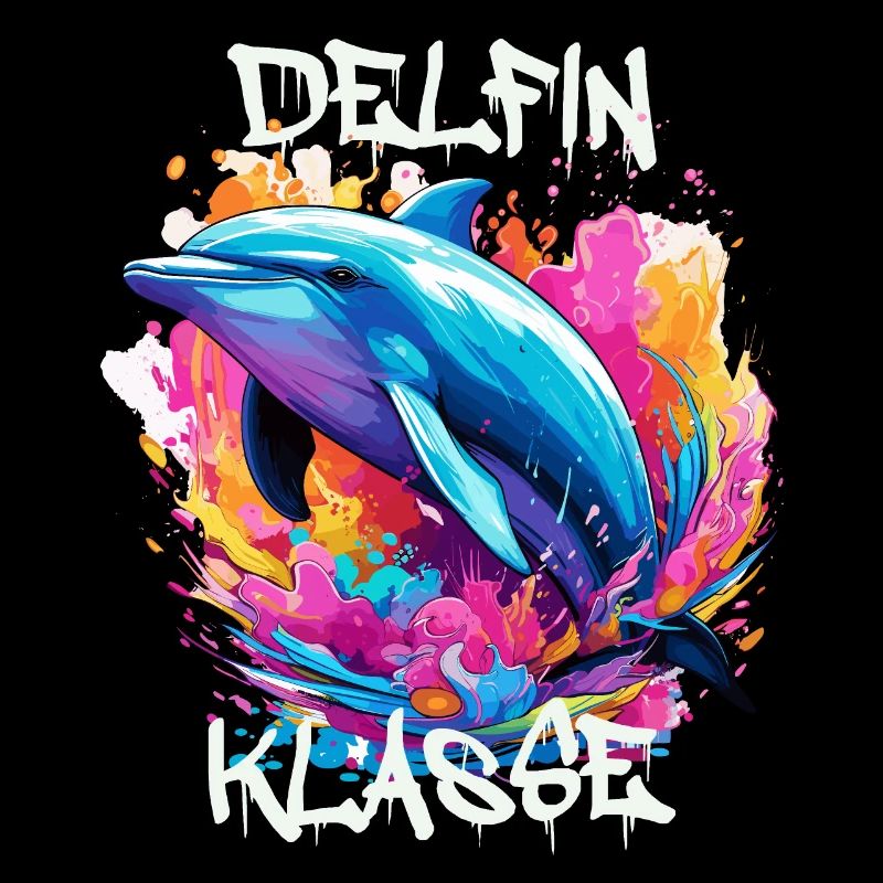 Graffiti Delfinklasse Grundschule Klassentier