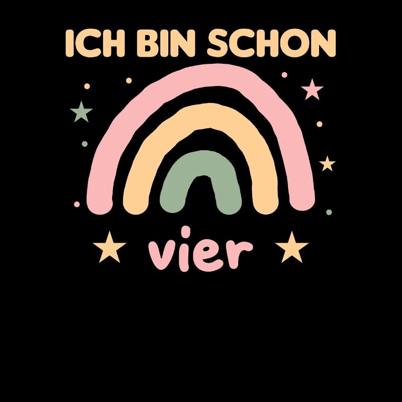 Regenbogen vierter Geburtstag ich bin schon vier